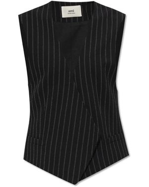 Ami Paris Sleeveless Tops - Black