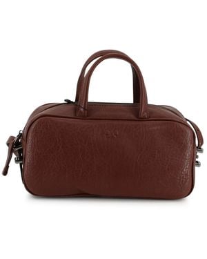 Weekend by Maxmara Bruine Leren Handtas Met Dubbele Handvatten