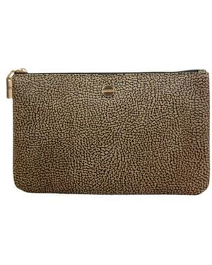 Borbonese Accessoires ,Leer Document Pouch Classica - Bruin