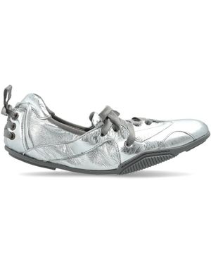 Acne Studios Schoenen ,Grijs ,Leer Leren Schoenen Met Veters - Wit