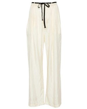 Barena Broeken ,Gestreepte Broek Met Strikceintuur - Wit