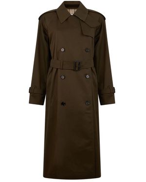 Burberry Lange Trenchcoat Met Riem - Bruin