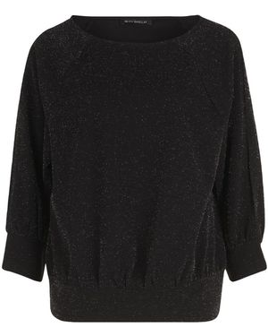 Betty Barclay Glitter Oversized Shirt Met Cut-Outs - Zwart