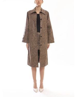 Michael Kors Cheetah Print Balmacaan Mantel - Natur