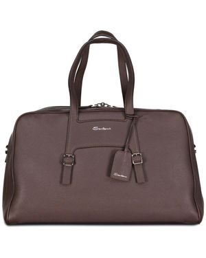 Santoni Weekender-tasche aus leder - Braun