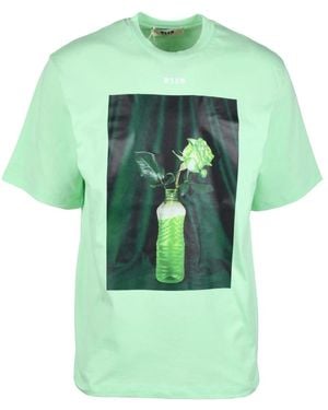 MSGM T-shirt in cotone con stile unico - Verde