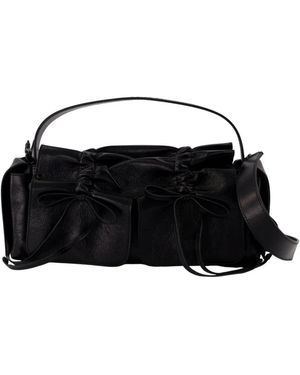 Acne Studios Tassen ,Zwart ,Leer Multipocket Lux Schoudertas