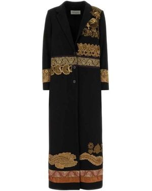Dries Van Noten Jassen ,Zwart ,Katoen Ricky Coat