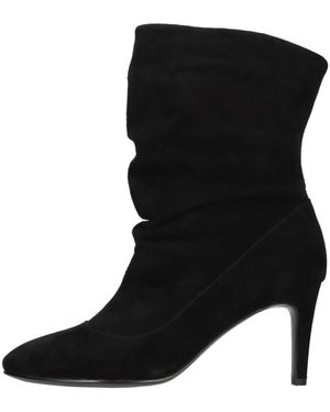 Bibi Lou Schoenen ,Zwart ,Leer Suede Enkellaarsjes