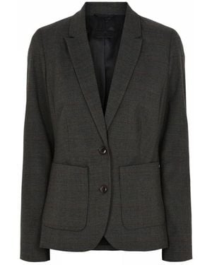 Cro Braun Kariert Blazer - Schwarz