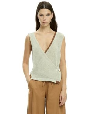 Malloni Maglia Con Collo Incrociato - Natur