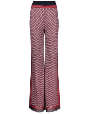 Balmain Pb Monogram-Print Knitted Trousers - Purple