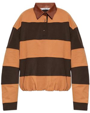 Acne Studios Gestreifter Polo-Pullover - Braun