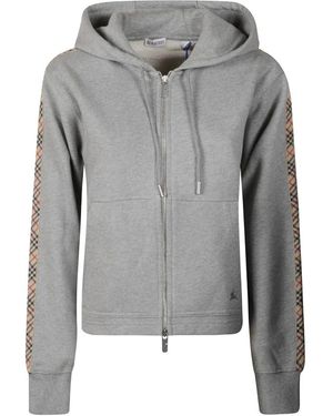Burberry Hoodies & Sweatvesten ,Grijs ,Katoen Harper Zip Hoodie