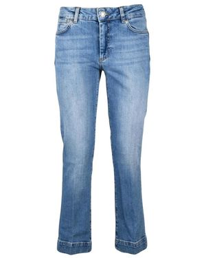 Sportmax Jeans ,Blauw ,Katoen Schermo Cropped Bootcut Jeans