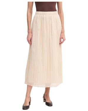 Ouí Rokken ,Polyester Midi Rok - Naturel