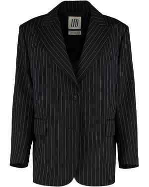 LES FILLES D'EVA Jassen ,Zwart ,Wol Oversized Pinstriped Blazer
