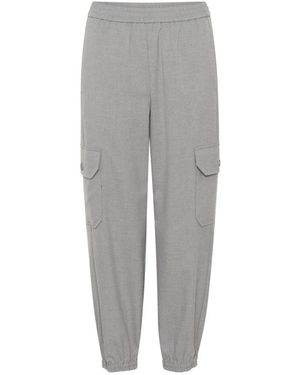 Part Two Grijze Melange Elastische Taille Broek - Grijs