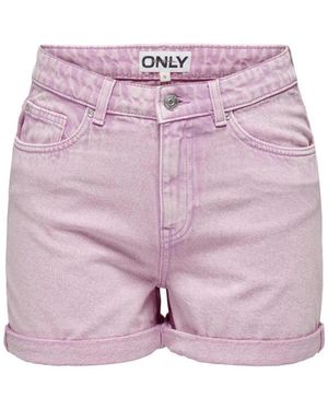 ONLY Korte Broeken ,Roze ,Denim Denim Shorts