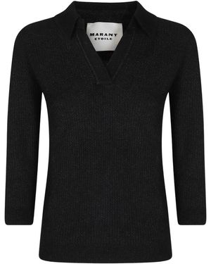 Isabel Marant Tops ,Zwart ,Polyester Nathalie Poloshirt