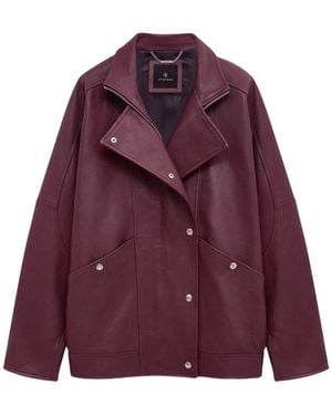 Anine Bing Jassen ,Rood ,Leer Sandy Jacket - Paars