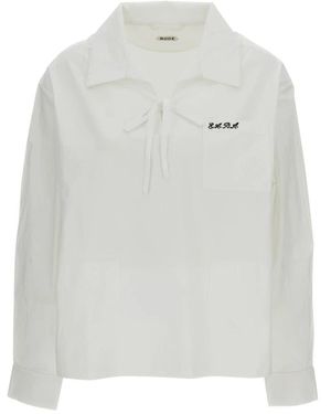 Bode Overhemden ,Katoen Maze Long Sleeve Shirt - Wit