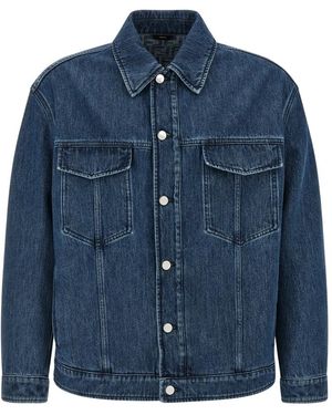 Fendi Jassen ,Blauw ,Katoen Jeans Jas