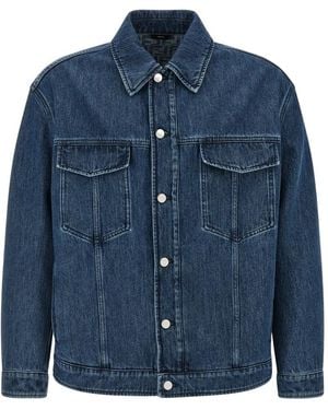 Fendi Jassen ,Blauw ,Katoen Jeans Jas