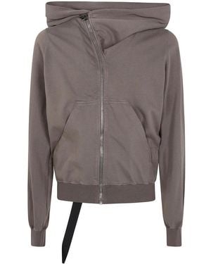 Rick Owens Hoodies & Sweatvesten ,Bruin ,Katoen Mountain Hoodie - Grijs