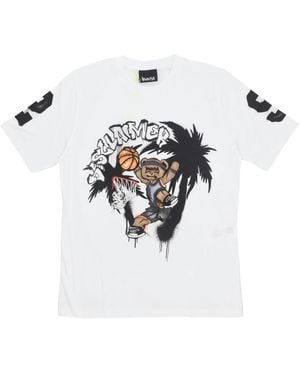 DISCLAIMER Tops ,Wit ,Katoen Short Sleeve Choke T-Shirt