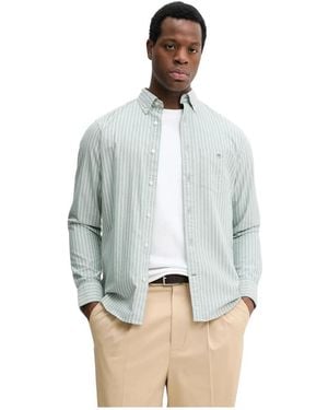 GANT Klassiek Oxford Streep Shirt - Grijs