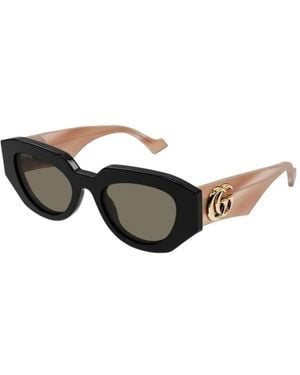 Gucci Rechthoekige Zonnebril - Zwart