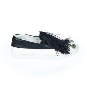 MR & MRS Zapatos Slip-On Bicolor Con Joyas, Mujer, Talla - Azul