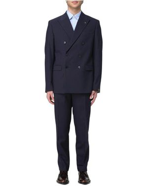 Manuel Ritz Double Breasted Suits - Blue