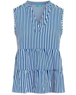 Tooche Gestreifte Ärmellose Bluse - Blau