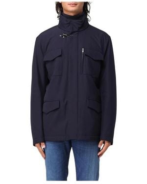 Fay Field Jacket High Neck Water Resistant - Blau