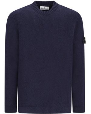 Stone Island Truien & Vesten ,Blauw ,Wol Girocollo Crew Neck Sweater