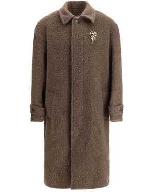 Golden Goose Faltenfreier Wollmantel - Braun
