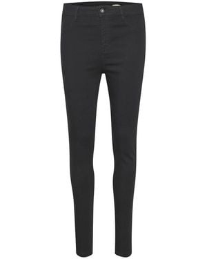 Saint Tropez Jeans ,Zwart ,Denim Hoge Taille Slim-Fit Zwarte Jeans - Grijs