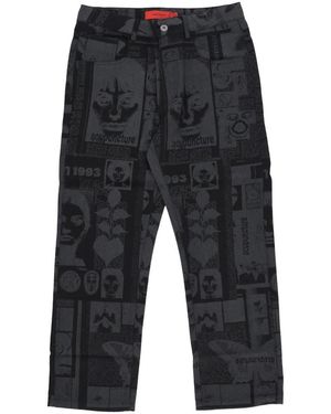 Acupuncture Straight Fit Jeans - Grey