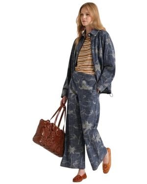 Maliparmi Floral Denim Broek - Blauw