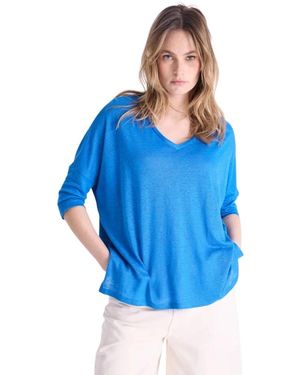 Not Shy Emilie Poncho T-Shirt - Blauw