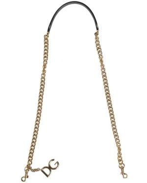 Dolce & Gabbana Tassen ,Geel ,Leer Luipaard Gouden Ketting Schouderband - Wit