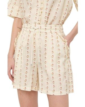 Notes Du Nord Bloemenprint Ruches Shorts - Naturel