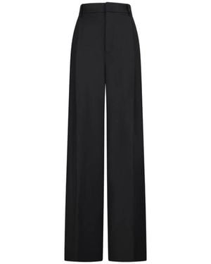 Blumarine Broeken ,Zwart ,Leer Wool Diagonal Pants
