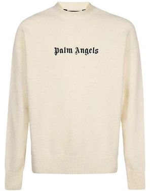 Palm Angels Round-Neck Knitwear - Blanc