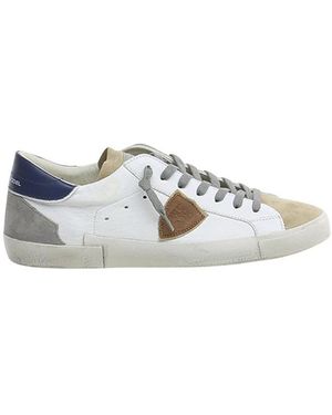 Philippe Model Schoenen ,Wit ,Katoen Prsx Sneakers - Metallic