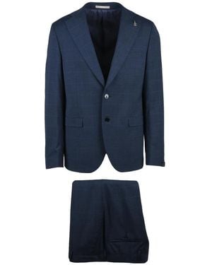 Paoloni Single Breasted Suits - Blue