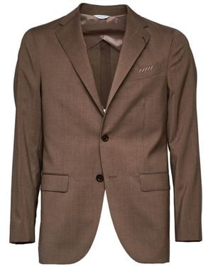 Boglioli Jassen ,Bruin ,Leer Blazer