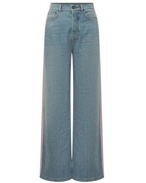 Fiorucci Jeans ,Blauw ,Katoen Stripe Baggy Jeans